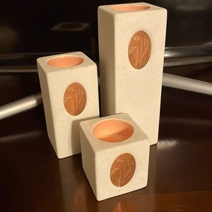 Party Lite Set of 3 Tea light candle holders